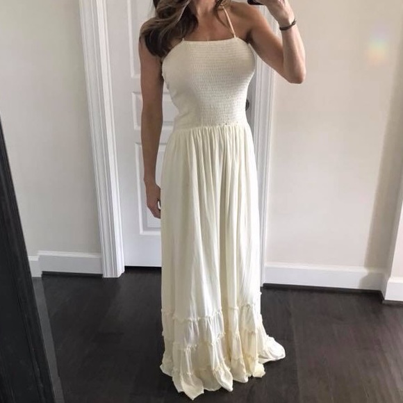 Ivory Smocked Maxi - Picture 2 of 6